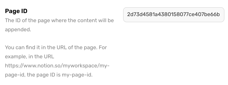 Notion page id